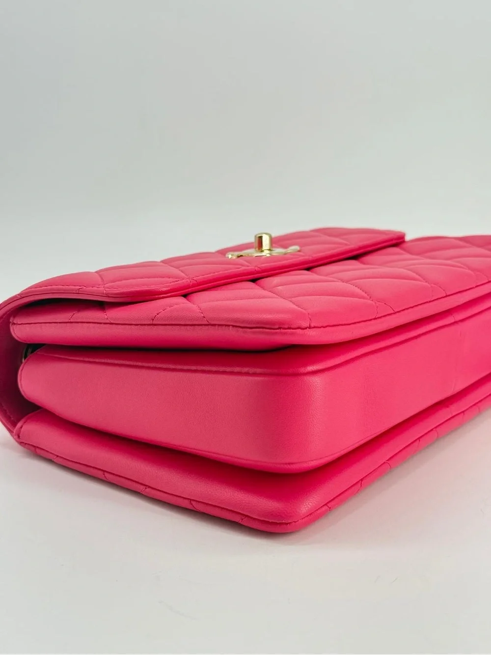 Chanel Trendy CC Pink Lambskin Quilted Top Handle Bag